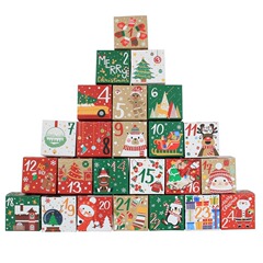 国境を越えて24個のクリスマスプレゼントキャンディー箱7cm角箱クリスマス祭りの誕生日プレゼント