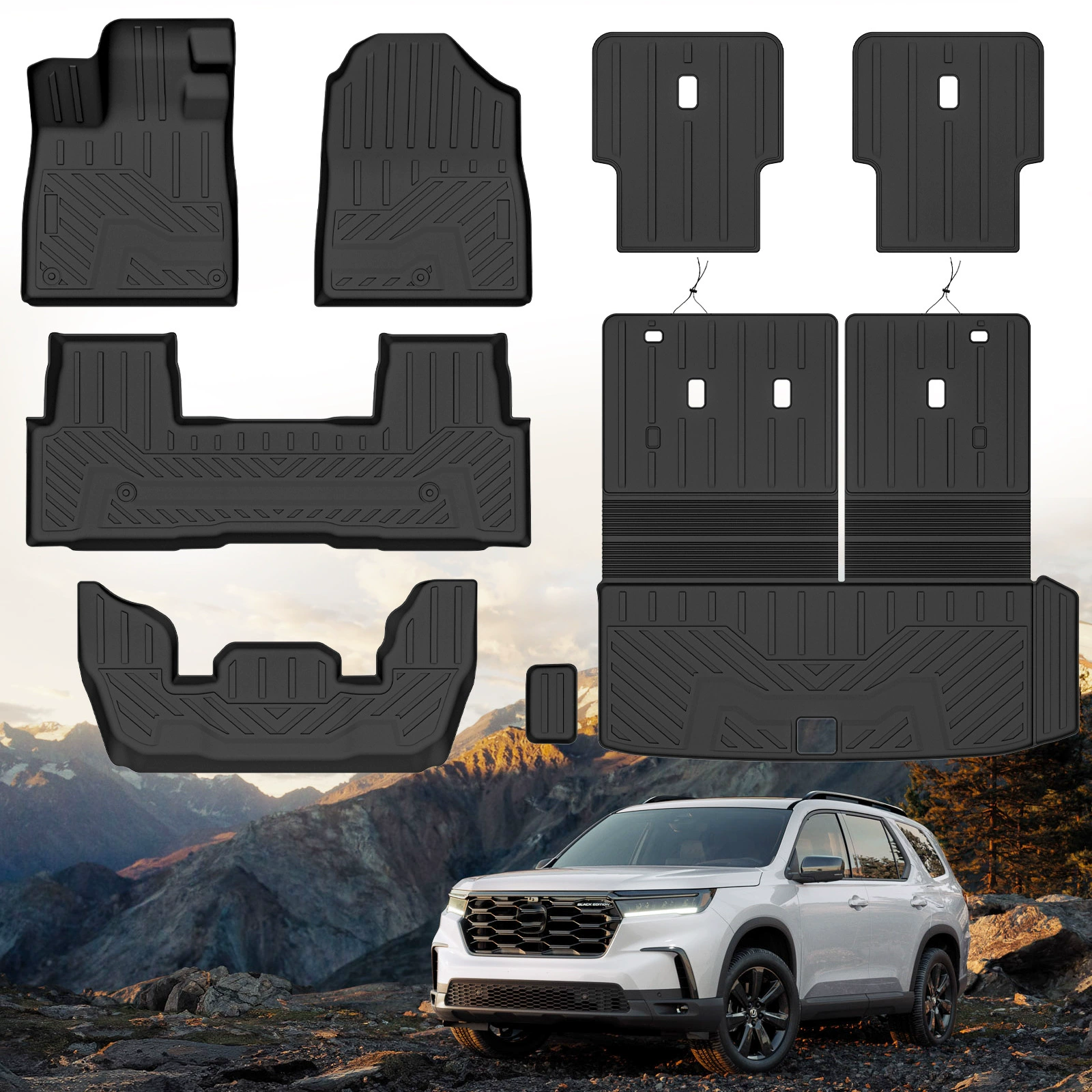 Подходит для 2023-2025 пилотов Honda Pilot Багажные коврики TPE Коврики для трансграничной электронной коммерции