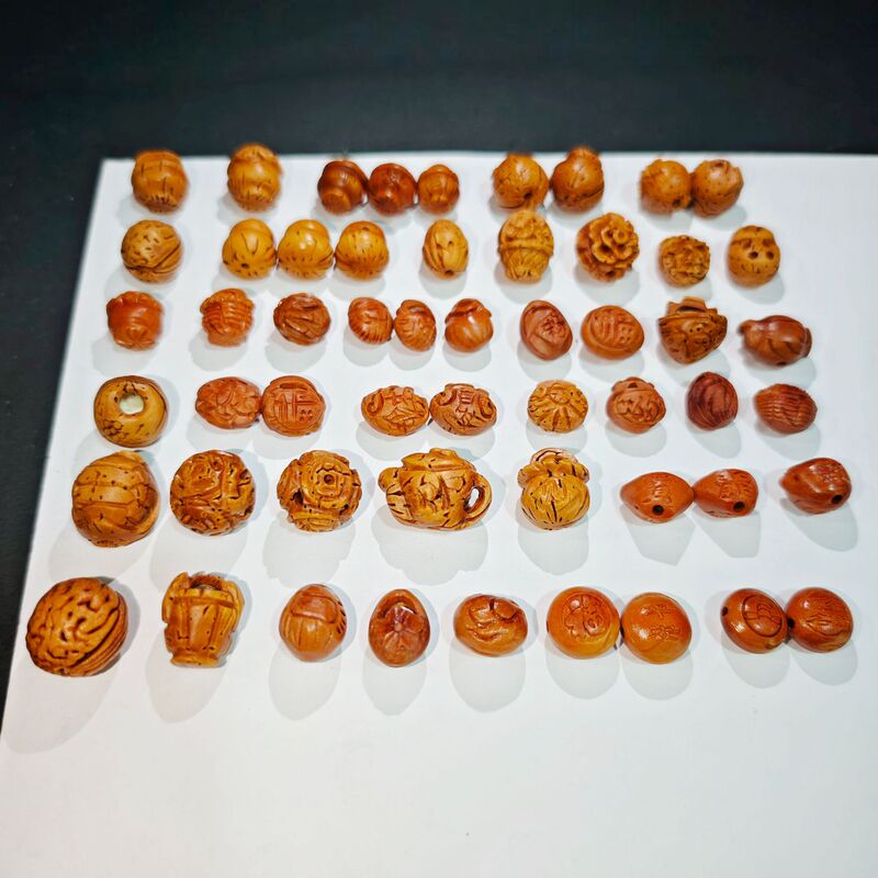 手工山桃核雕刻吊坠桃篮花筐锁桃木篮手链编红绳婴儿童宝宝饰品|undefined