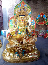 批发藏巴拉佛像纯铜铸造大型藏传寺院全铜1.5米黄财神密宗铜雕像