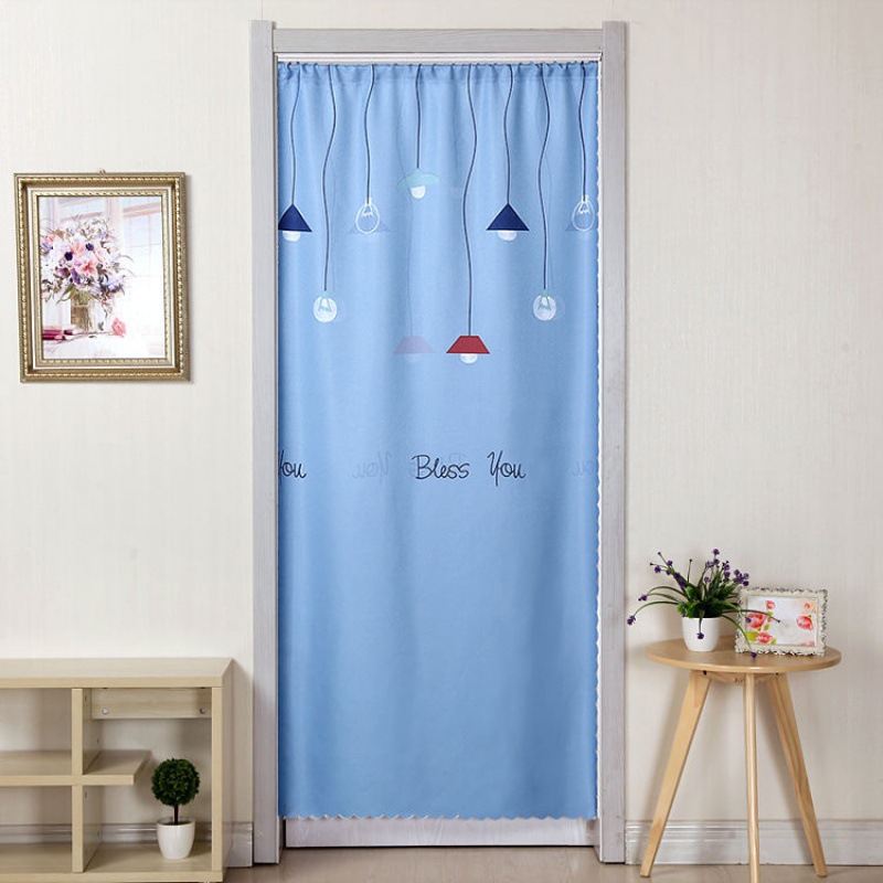 Curtain Fabric for Bedroom, Bathroom, Living Room, Home Decoration Partition Curtain, No-Drill Trendy Hanging Curtain