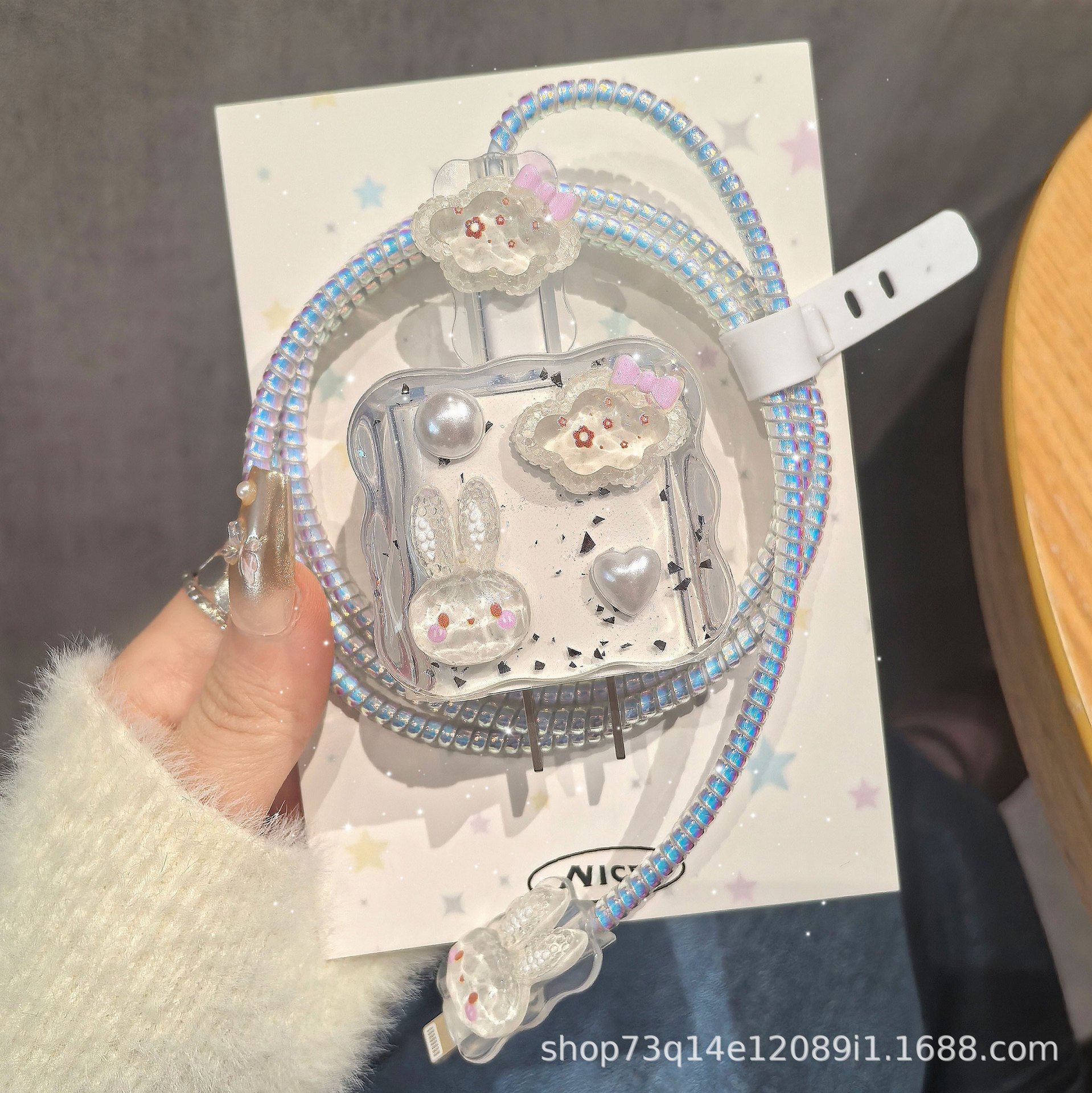 Funda protectora para cable de datos Apple 15 16 20W, funda protectora para cargador de carga rápida antirrotura, resina epoxi.