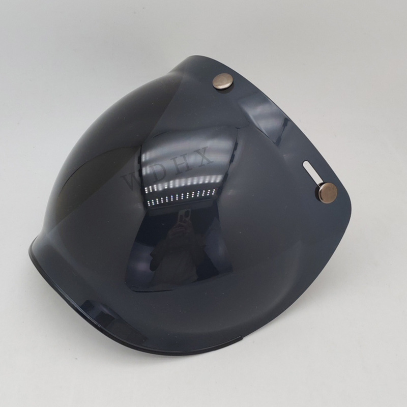 Factory motorcycle helmet retro half helmet with bubble visor, three-buckle safety windproof lens with bracket set
