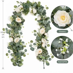 国境を越えたユーカリの葉ユーカリ満天の星花藤条家庭結婚式シミュレーション緑植食卓装飾シミュレーション藤条