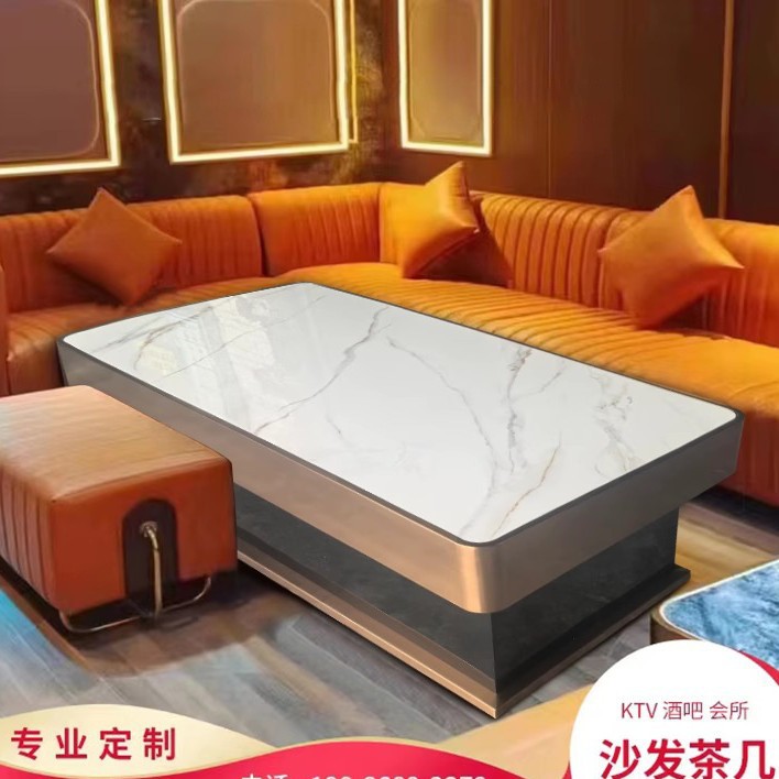 인기 물고기 배 금 슬레이트 가장자리 커피 테이블(재고 있음)