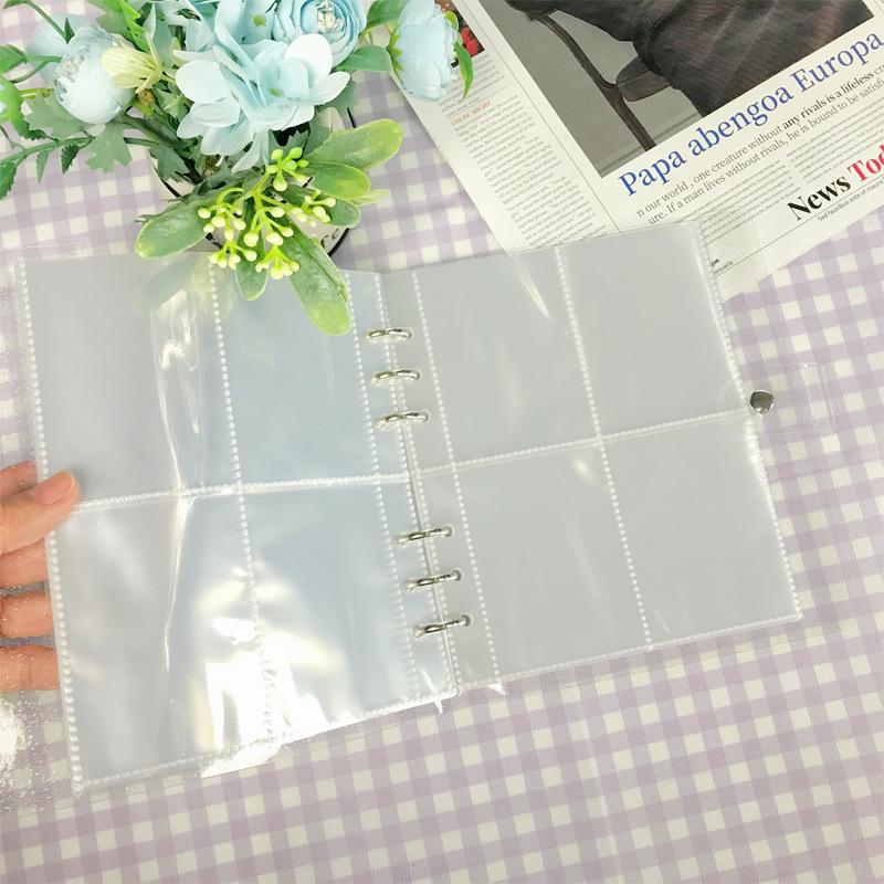 INS transparente brillante de gran capacidad álbum de inserción de hojas sueltas de 6 agujeros álbum de fotos de 3 pulgadas álbum de 5 pulgadas Star persiguiendo suministros de almacenamiento