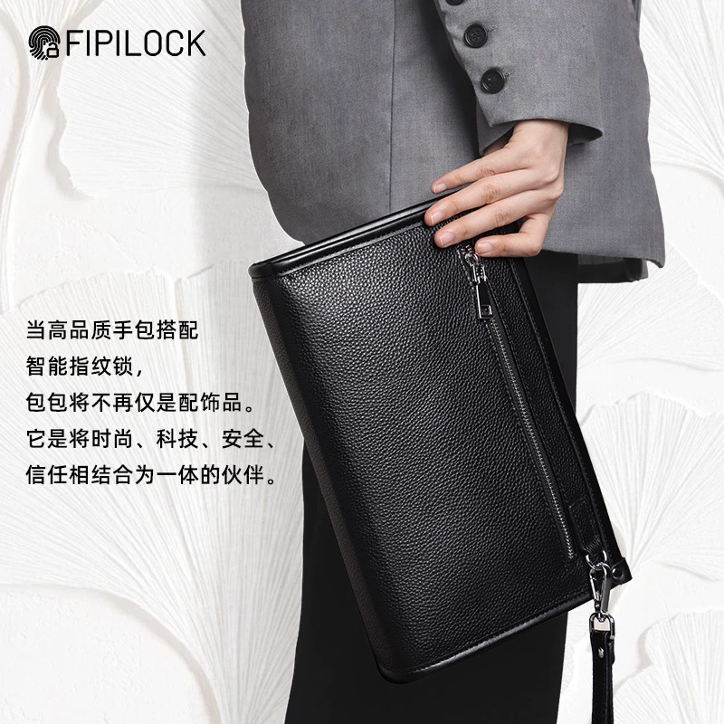 Men's capacious hand loop bag, fashionable small clutch bag, wallet