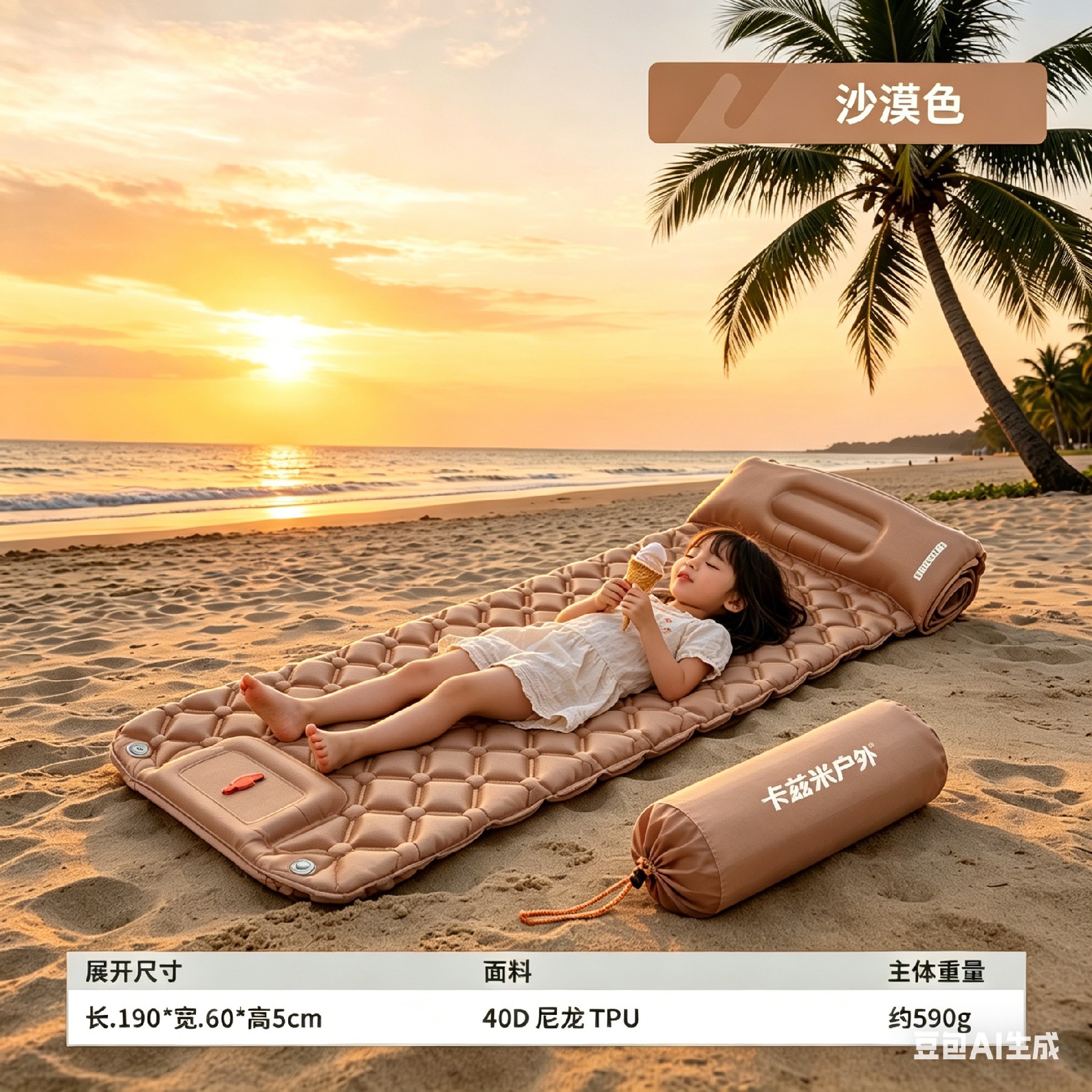 Outdoor Automatic Inflatable Mat Camping Moisture-Proof Mat Single Portable Thickened Tpu Sleeping Mat Picnic Tent Mat Folding Bed