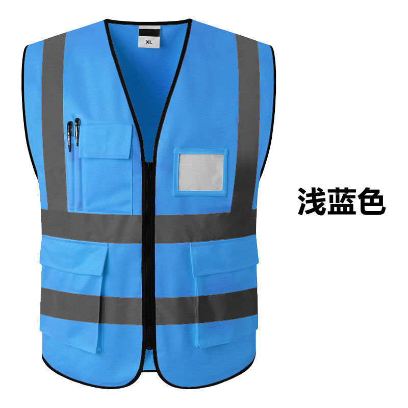 여러 개의 포켓 + 고광택 반사 라이트 블루: 인기 상품 [모든 사이즈에 적합]