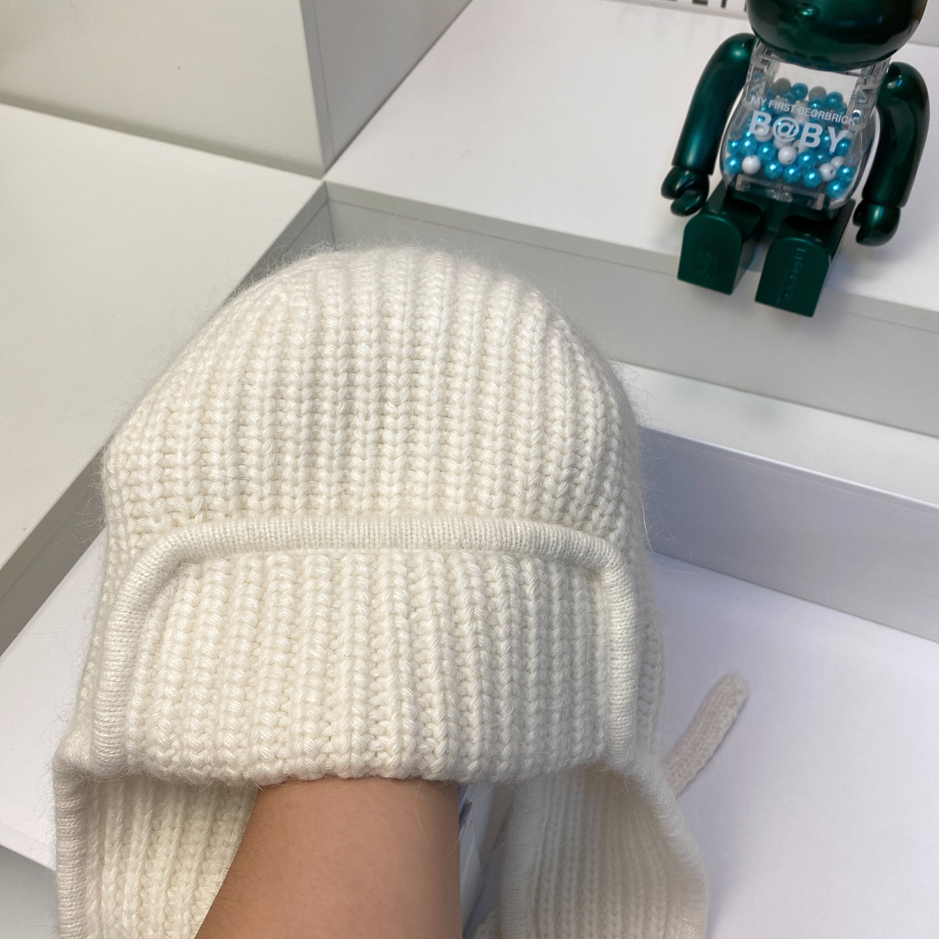 Russischer Samt, verdicktes Kaninchenhaar, gestrickt für Wärme im Winter, Ohrenschutz, Gesichtsumhüllung, Wollmütze, modisch_voghion.com