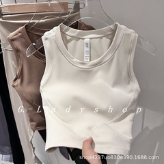 Lulu同金は丈夫ではなく、副乳を隠している固定カップスポーツベストランニングフィットネスヨガのブラジャーです。
