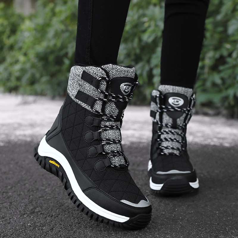 2025 invierno nuevo vello grueso calentamiento noreste al aire libre botas de nieve zapatos de algodón antideslizante de mujer tamaño grande image 5