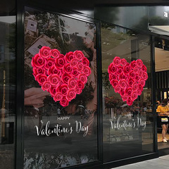 Wholesale shopping mall jewelry store decorations romantic atmosphere scene layout Valentine's Day shop window stickers large glass