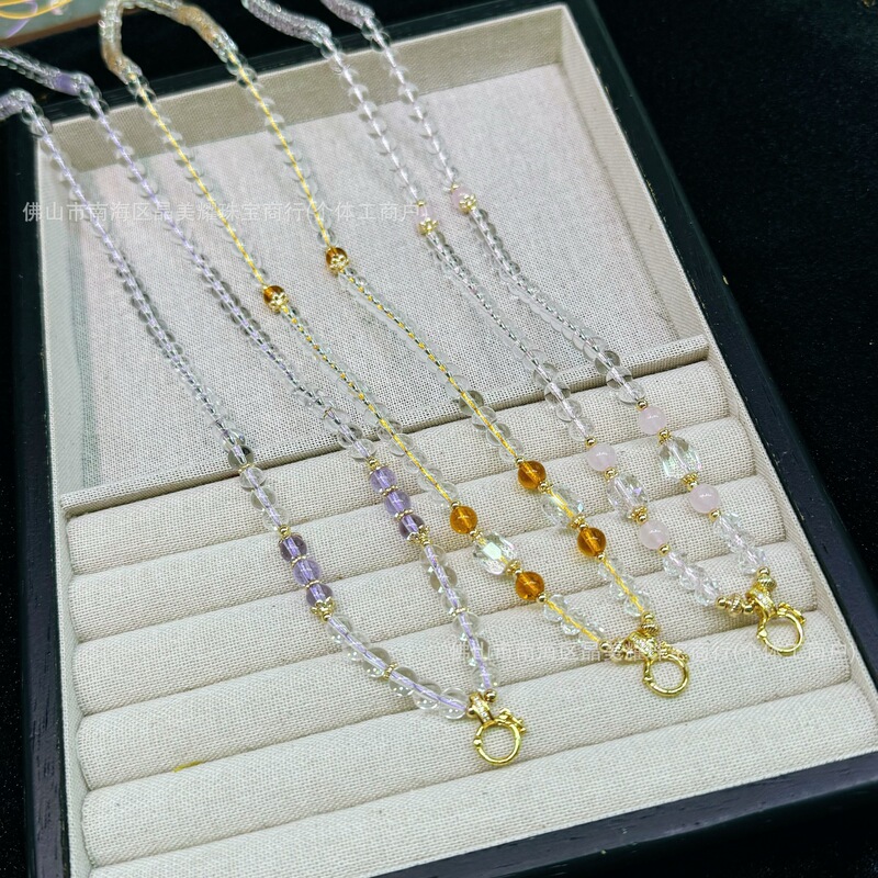 Thai Buddha Amulet Chain, White Crystal Universal Chain, Bead Chain, Hanging Chain, Thangka Hanging Chain, Micro-Inlaid Universal Clasp, Adjustable Sweater Chain Thai Buddha Amulet Chain, White Crystal Universal Chain, Bead Chain, Hanging Chain, Thangka Hanging Chain, Micro-Inlaid Universal Clasp, Adjustable Sweater Chain