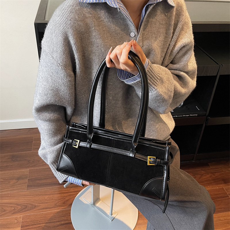 Cross-border 2025 otoño y invierno nuevo ocio versátil bolso de hombro de cuero de seda retrógrado bolso inferior bolso de mano de viaje bolso de mujer