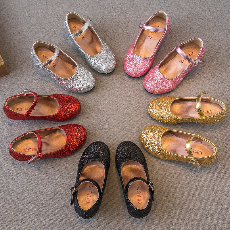 Girls' High-Heeled Shoes 2026 New Model Children's Dance Shoes Little Girl's Single Shoes Red Performance Princess Shoes Performance Shoes