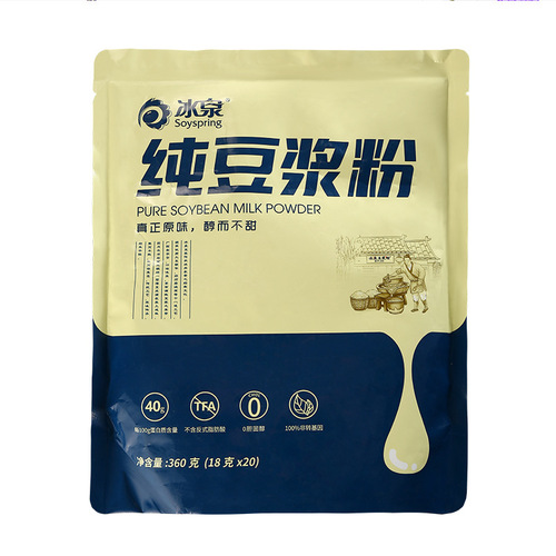 Bingquan 360g pure soy milk powder bagged independent small package nutritious breakfast drink without added sucrose soybean powder wholesale