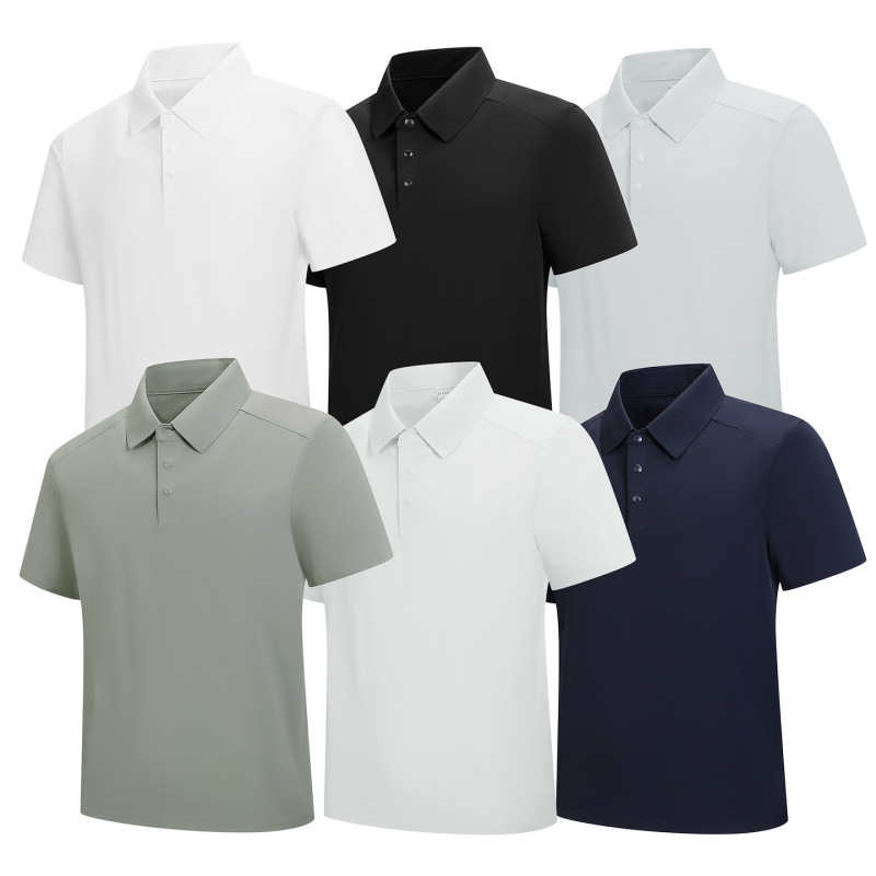 Ice Silk T-Shirt Men's Short-Sleeved Polo Collar Quick-Drying Sports Casual Sun Protection Half-Sleeved T-Shirt High-Quality Ai Ice Silk T-Shirt Men's Short-Sleeved Polo Collar Quick-Drying Sports Casual Sun Protection Half-Sleeved T-Shirt High-Quality Ai
