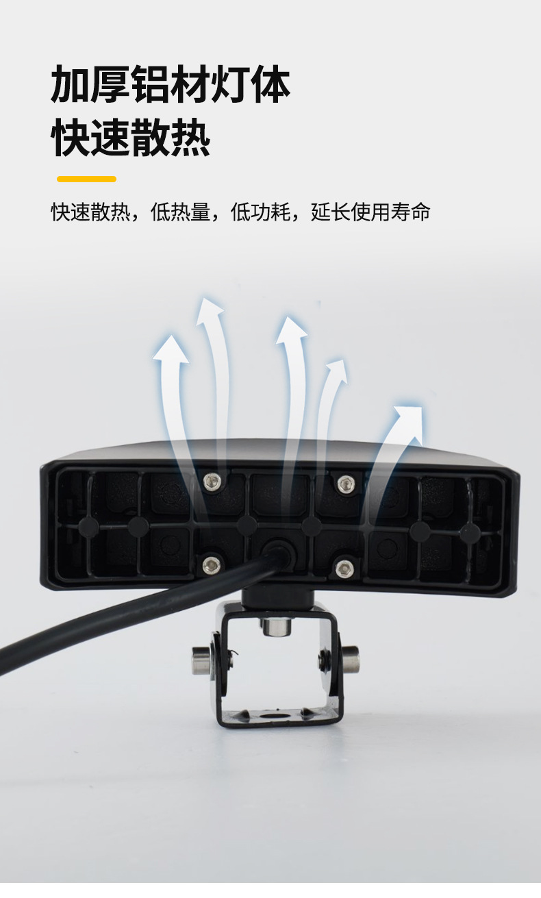 Cross-border motorcycle spotlight, crescent-shaped three-eye spotlight, far and near yellow-white light headlamp for electric vehicles