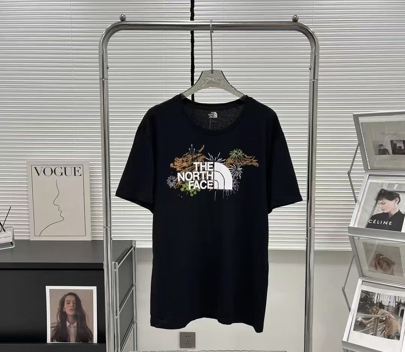 NTノースフェイスの純綿Tシャツの正しいバージョン、男性と女性用、カップル向けの同じスタイル、トレンディなプリント、幅広で多用途、カジュアル半袖|undefined