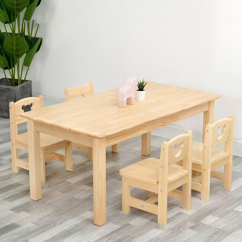 Kindergarten Solid Wood Table, Children's Study Table and Chair Set, Home Study Desk, Early Education Table, Baby Writing Table Kindergarten Solid Wood Table, Children's Study Table and Chair Set, Home Study Desk, Early Education Table, Baby Writing Table