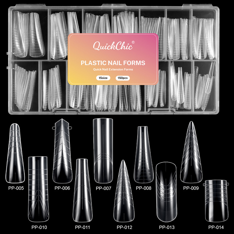 Cross-border 150-piece transparent crystal nail mold for quick phototherapy extension, no paper support, lengthening and widening false nails Cross-border 150-piece transparent crystal nail mold for quick phototherapy extension, no paper support, lengthening and widening false nails