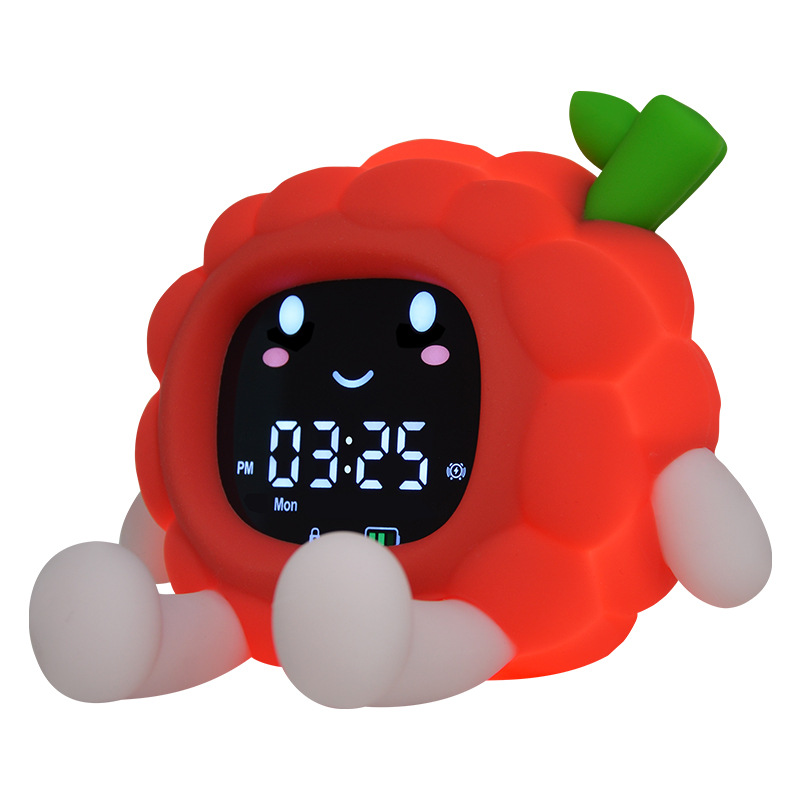 Despertador de fruta creativo lámpara de noche original soporte de teléfono celular de silicona lámpara de noche luz de atmósfera de cabecera de cama tiempo de cambio de color