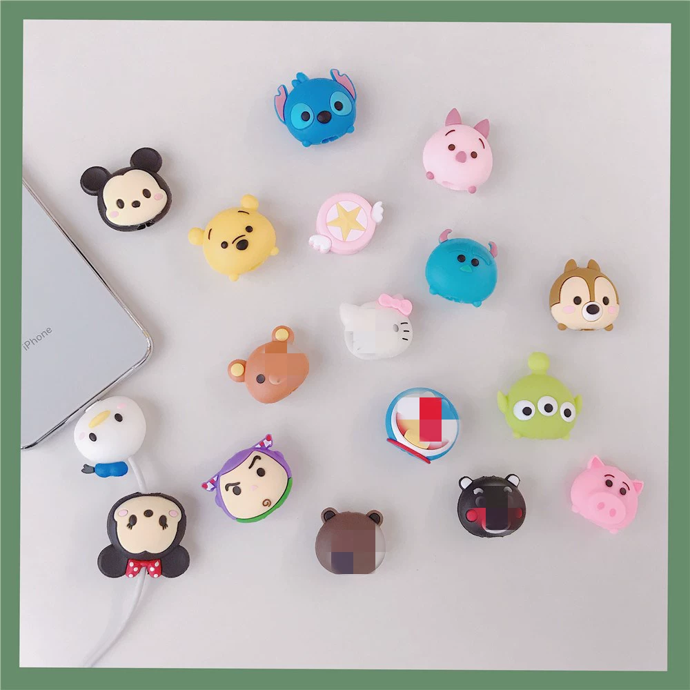 Q version of the cartoon data cable protective cover is suitable