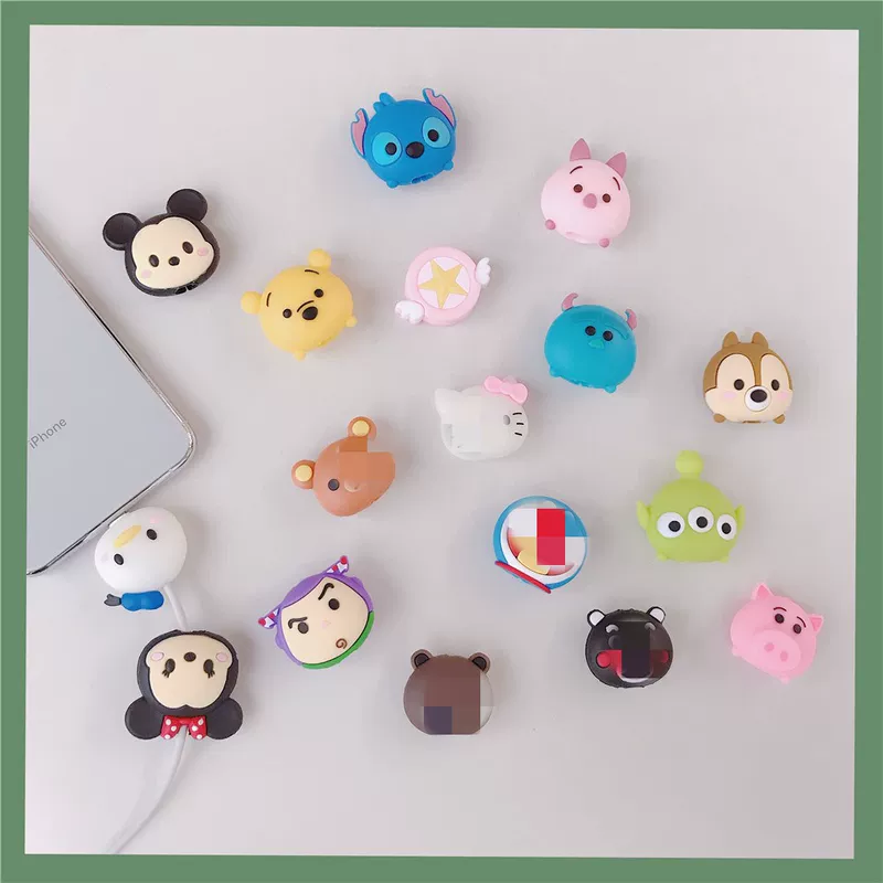 Q version of the cartoon data cable protective cover is suitable