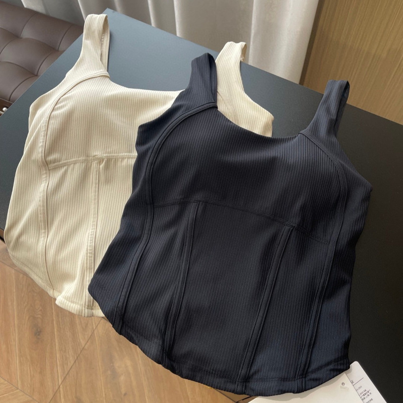 25夏季新款女士收腰显瘦修身短款罗纹打底吊带鱼骨背心0813f12|undefined