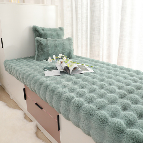 A set of  new style, high-end, fluffy, thick balcony cushions with a window sill pad, window sill blanket, and seat cushion.