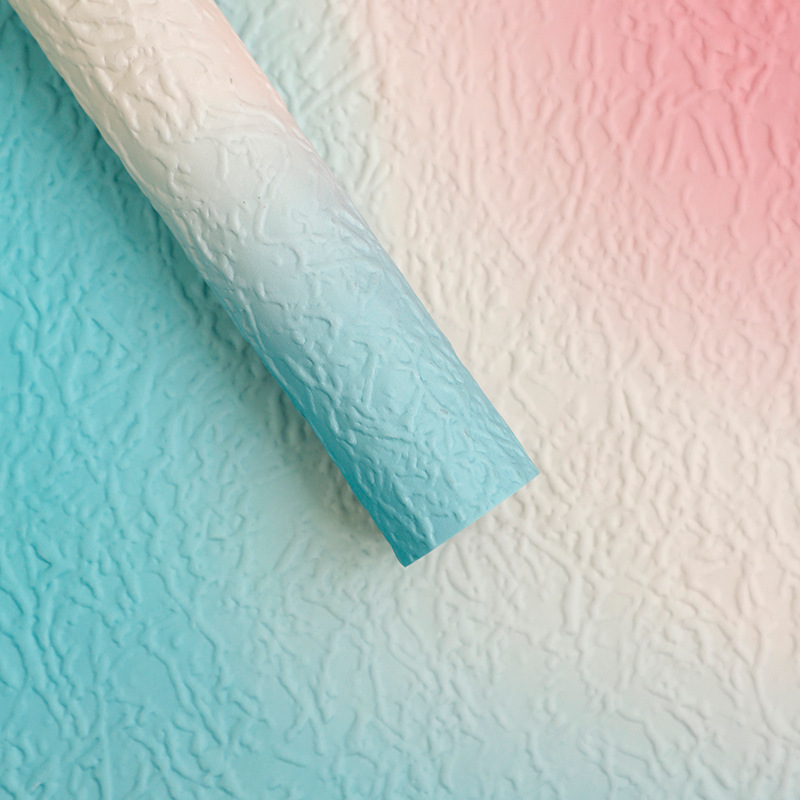 Papel de piedra gradiente textura de papel plegado flor florista embalaje de flores materiales de papel de flor impermeable engrosado sensación de alta calidad