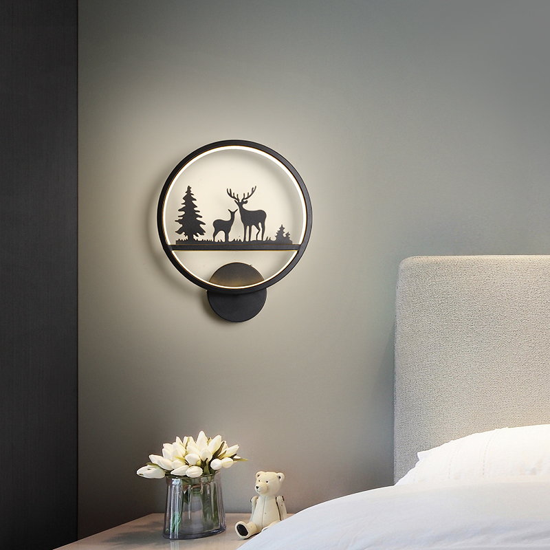 Iluminación de pared de fondo del dormitorio sala de estar moderna y simple lujo escalera pasillo de luz creativa lámpara de pared lámpara de cabecera 055L