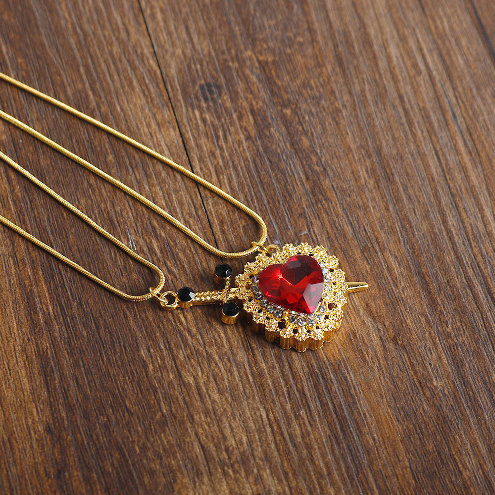 23g Weight Zinc Alloy Pendant Material Zircon Inlay Material Pendant Necklace Classification Zinc Alloy Chain Material snake chain Chain Type Holiday, Party Occasion Zinc alloy Material Heart Shape Pattern Unisex Gender Plating Design Punk, Streetwear Style Punk Streetwear Heart Shape Zircon Zinc Alloy Snake Chain Pendant Necklaces Wholesale 27