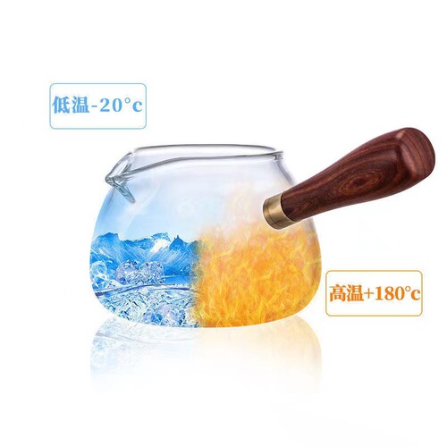 Thick-Sided Handle Public Cup Tea Server Set, Gao Peng Silicon Glass Gongfu Tea Set, High-Quality Tea Pot Ladle, Heat-Resistant Tea Infuser Set with Tea Sea Filter