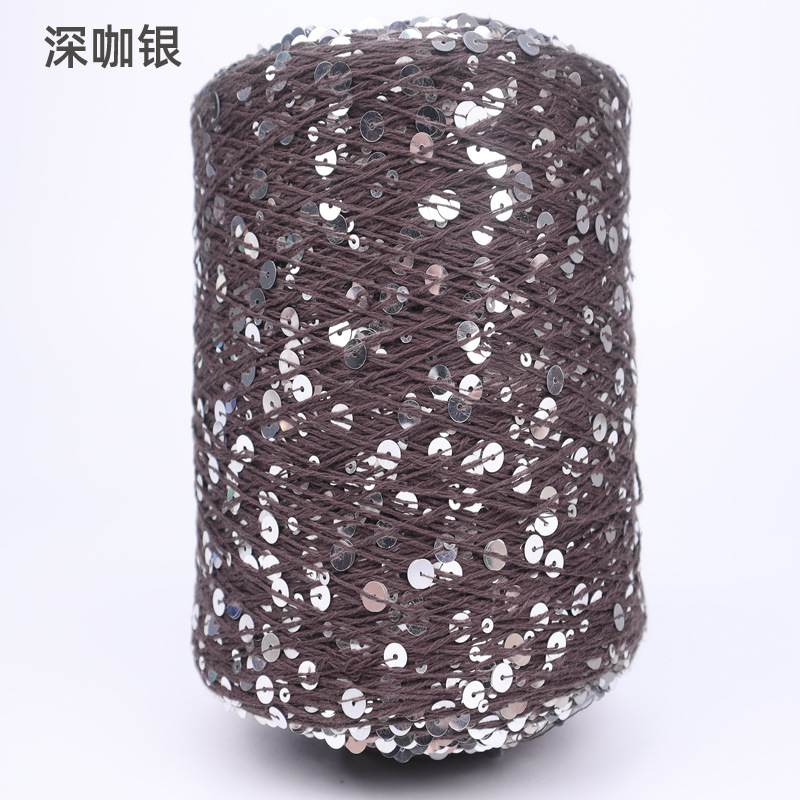 Silk Yue / mano DIY hilo de algodón multicolor brillante 3mm + 6mm sequilla 250 gramos de hilo de aguja de ganchillo