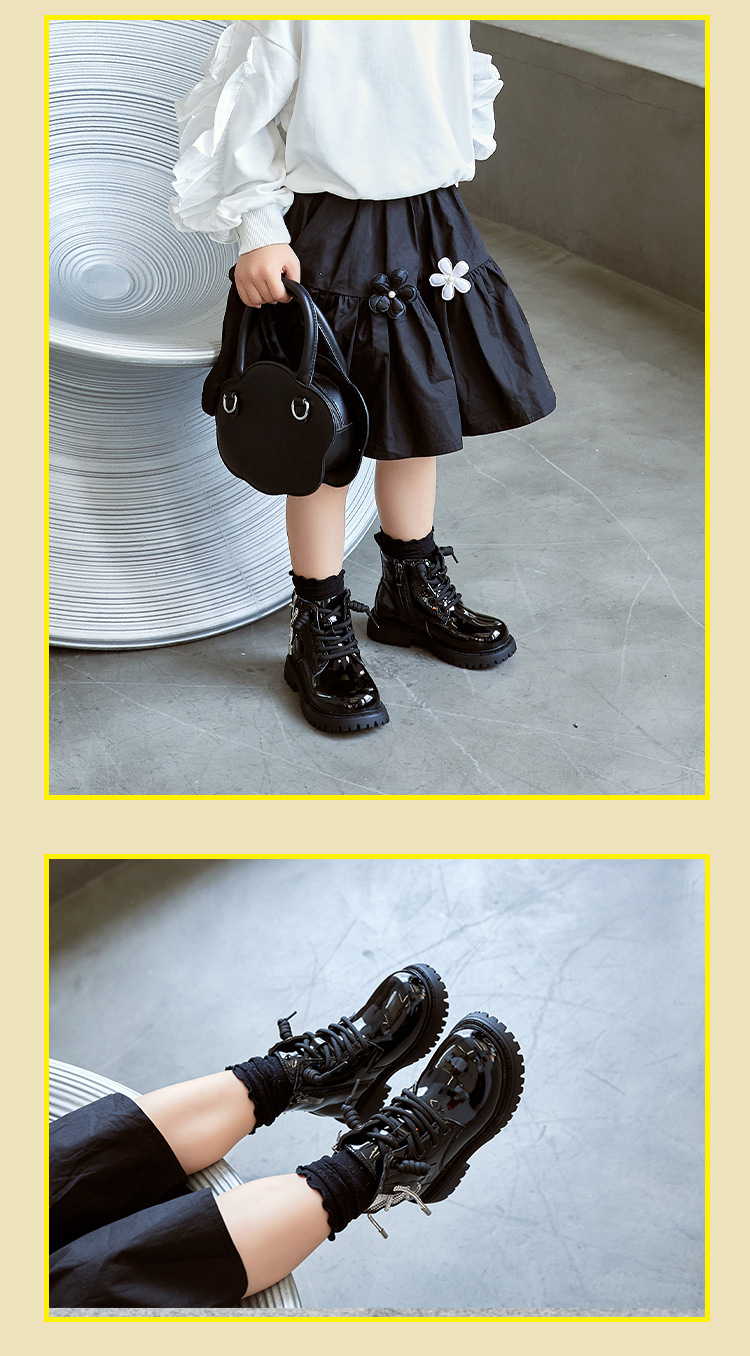 Children's Martin boots autumn and winter new style girls boots non slip girls black big children's short boots boys spring_voghion.com
