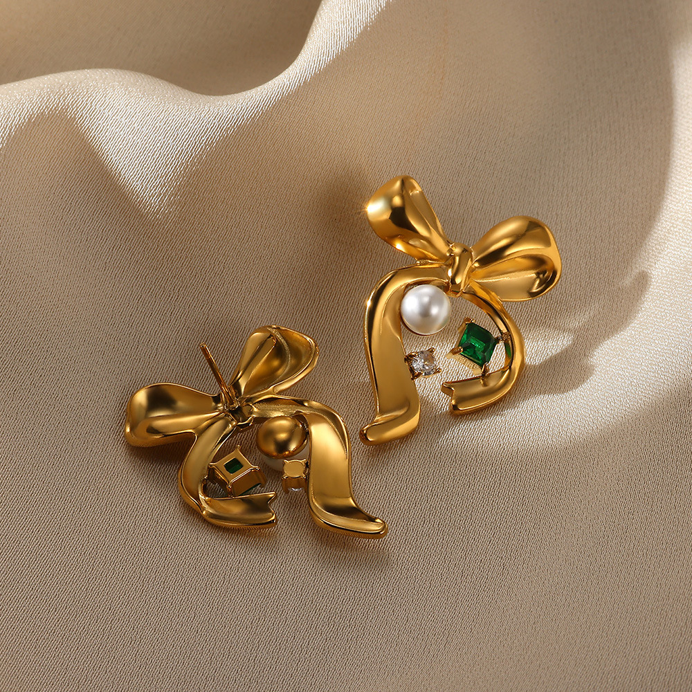 5g Weight 0.03µm-0.05µm Gold Plating Thickness PVD Coated Gold Plating Process 304 Stainless Steel Ear Needle Material 18K Real Gold Plated Plating Material Imitation Pearl, Zircon Inlay Material Ear Studs Classification 1 Piece, 1 Pair Quantity Holiday, Daily, Selfie Occasion 304 Stainless Steel Material Tortoise, Bow Knot Pattern Women's Gender Casual, Elegant, Lady Style Waterproof Non Tarnish, Plating Craft PVD Coated Real Gold Plated Tortoise Bow Knot 304 Stainless Steel Casual Elegant Lady Waterproof Non Tarnish Ear Studs 6
