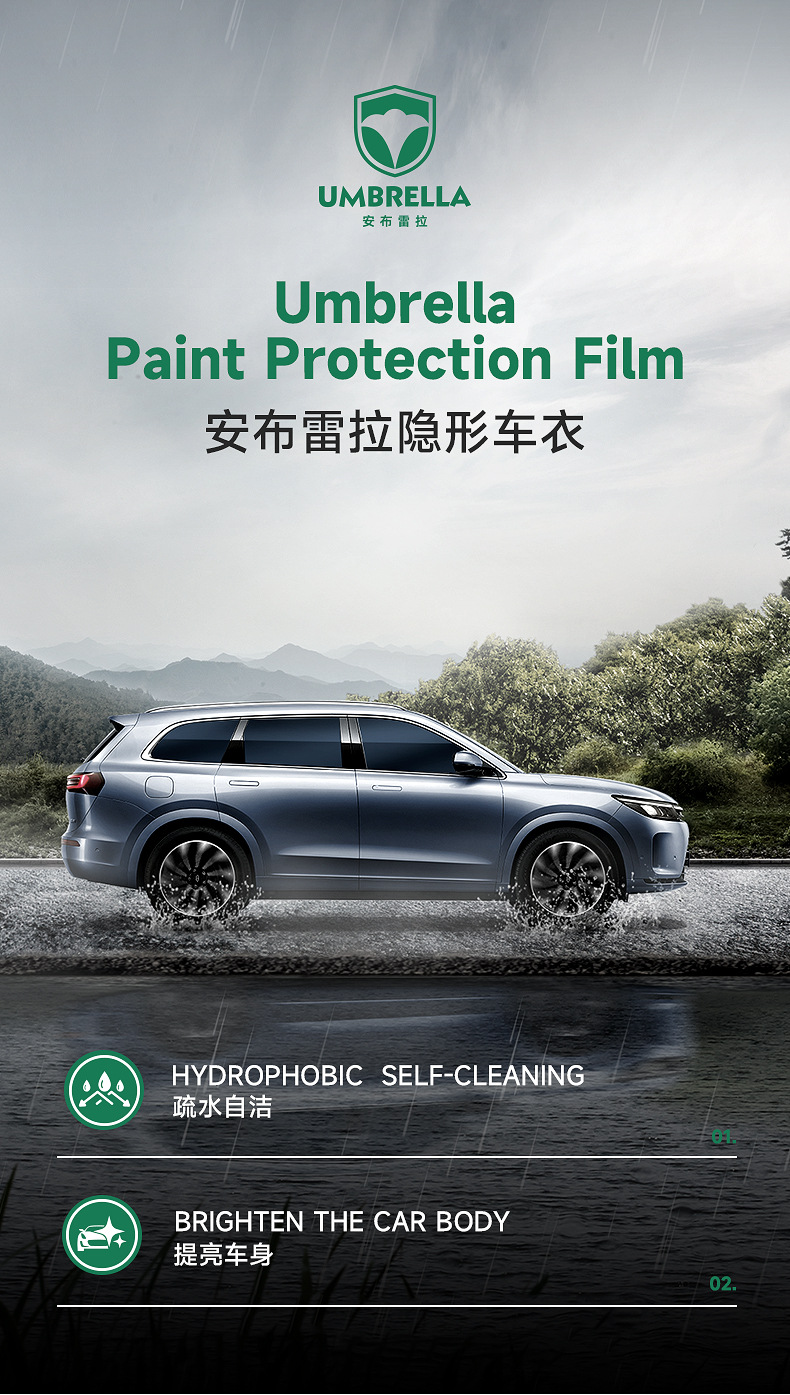 Tpu Invisible Car Cover, Car Paint Protection Film, Ppf, Self-Recovering, Anti-Scratch, Anti-Yellowing, Anti-Dirt, Transparent Protective Film