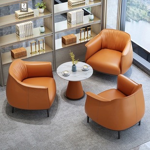 Modern Simple Casual Single Sofa Single Three-Person Combination Leather Sofa Small Apartment Living Room Office Sofa