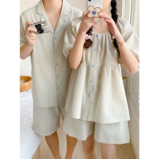 2026 新款睡衣女韩系简约条纹休闲宽松睡裙舒适亲肤家居服