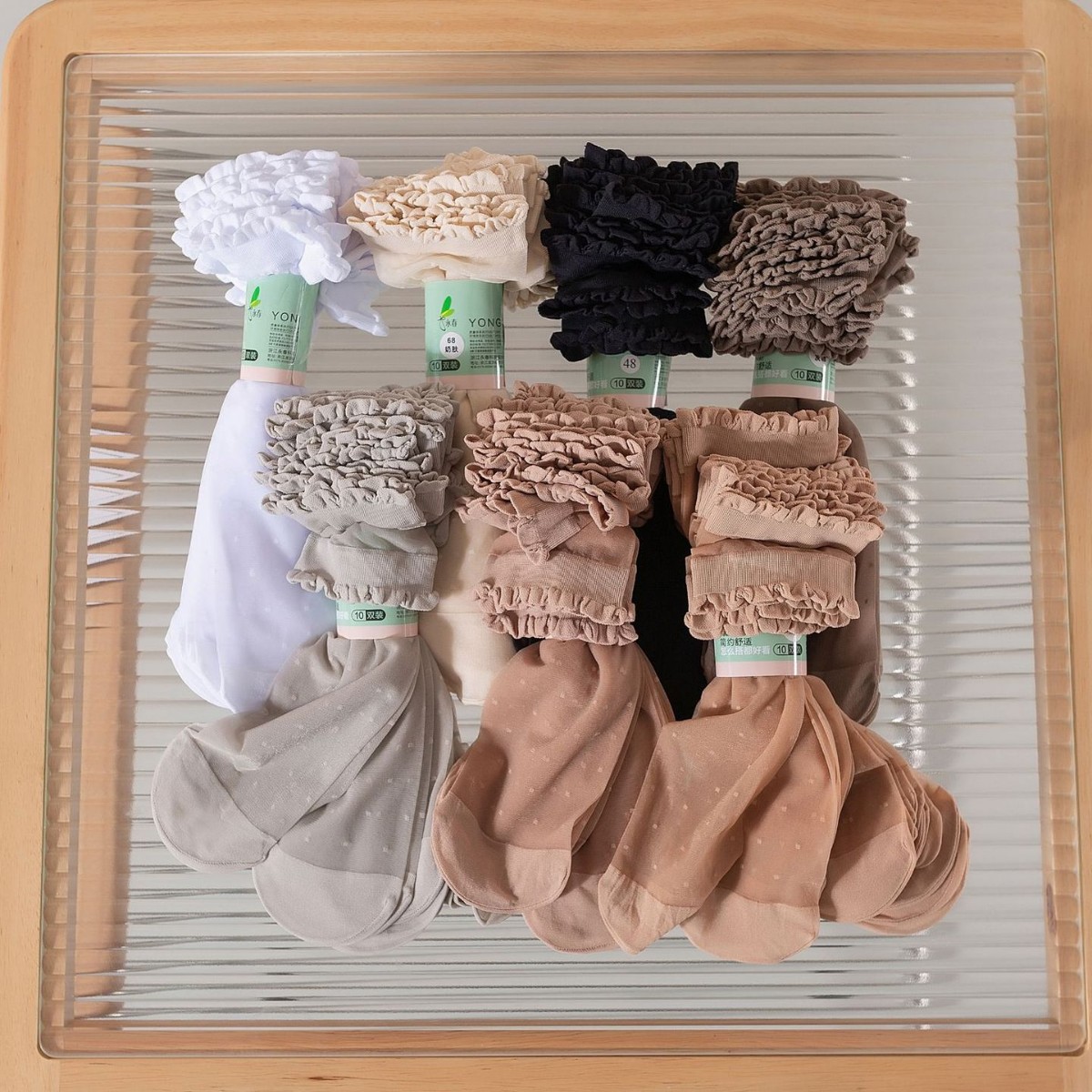 Authentic Yongchun Women's Thin Short Stockings Summer Black Polka Dot Short Stockings Wear-Resistant and Good Quality Socks