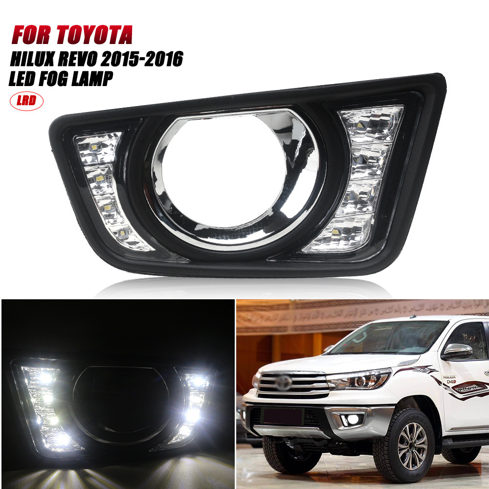 Aplicable a Toyota 15 / 16 Herak Pickup Revo delantero LED Niebla Revisado Diurno Lámpara de la barra delantera