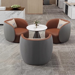 Sales Office Negotiates Sofa Light Luxury Hotel Reception Beauty Salon Rest Area Leisure Reception One Table Four Chair Combination
