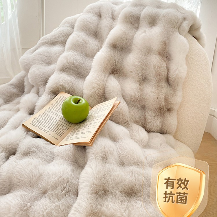 Manta de lana de conejo de lujo ligero, siesta de oficina, aire acondicionado, sofá, manta, engrosamiento de invierno, manta de terciopelo, manta de edredón pequeño