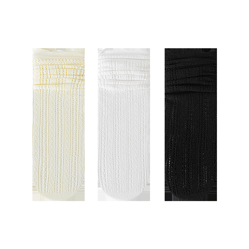 Calcetines de pila para mujeres super delgadas calcetines de encaje hueco transpirables a rayas blancasjk calcetines de mujer calcetines de viento