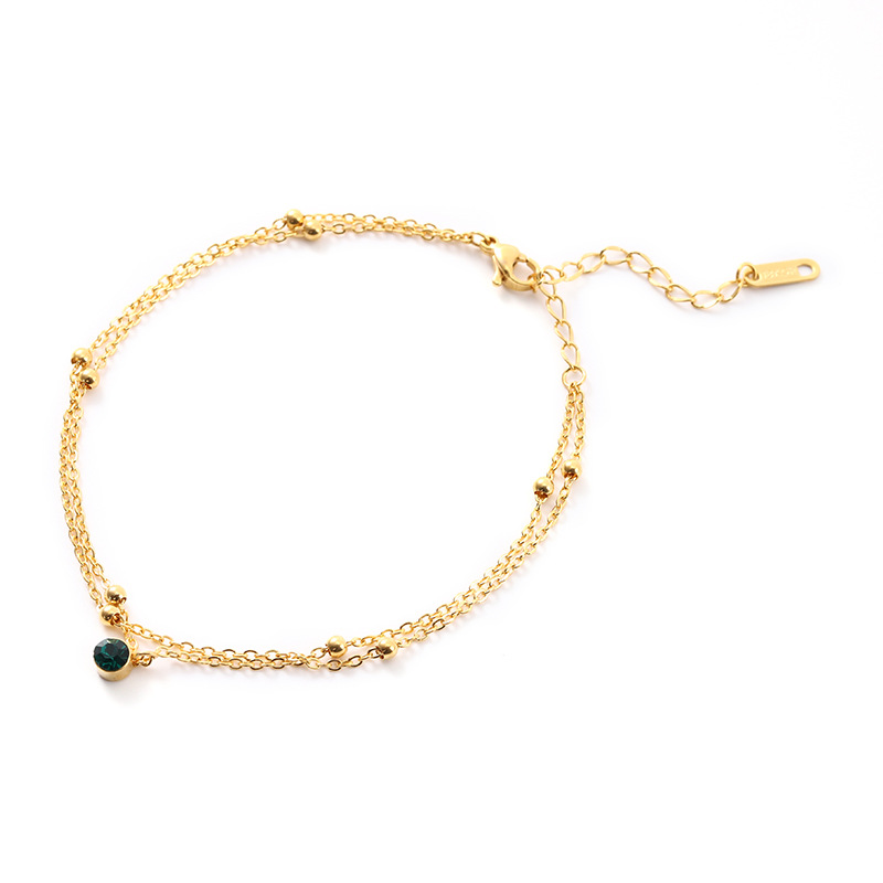 Estilo coreano luz moda de lujo simple tobillera Acero inoxidable oro chica titanio acero tobillera fábrica en stock suministro directo al por mayor