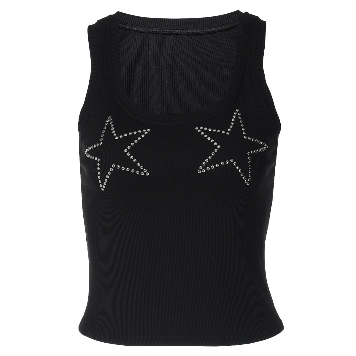 Women's Clothing Women's Slim Fit Solid Color Rhinestone Vest Versatile Top Style Fashionable Hot Girl Winter_ecoleips.com