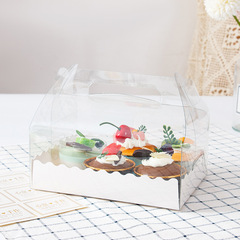 Transparent long portable cake roll packaging box Swiss towel roll packaging box mousse cake dessert pastry box