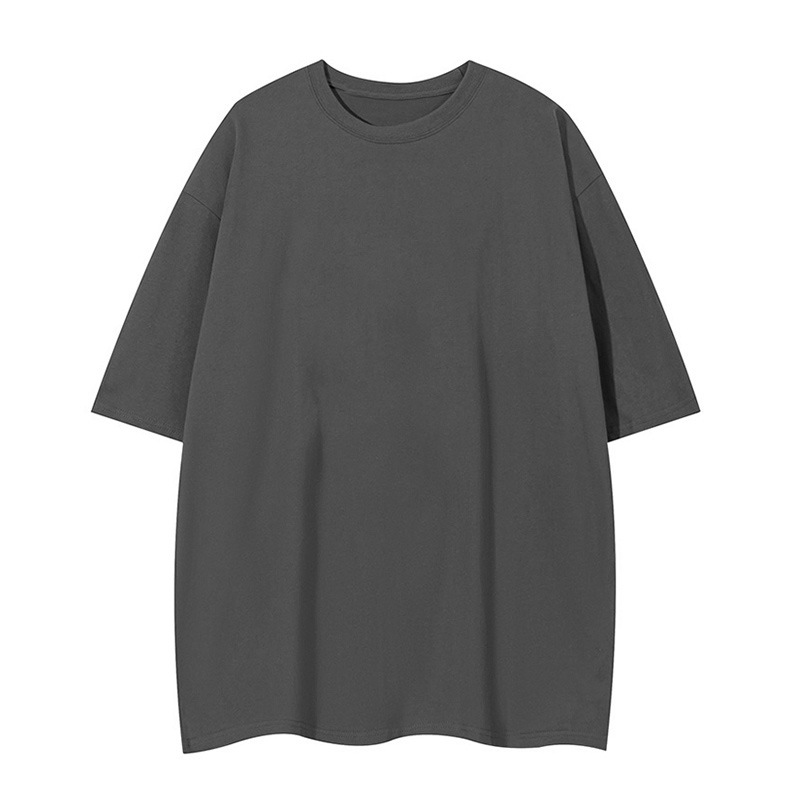 アメリカンストリートファッションヘビーウェイト260g無地半袖メンズフォグアースカラーTシャツゆったり大きいサイズイントレンド半袖